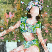 Bathing Beauty-GreenAcrylic on Canvas