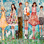A Star is Born!?
48 x 60 Acrylic on canvas
Anna Shaw Children?s Hospital, bold bright colors, 6 children 