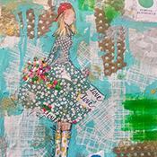 Find your style and add some sauce
11 x 8 1/2
Work on paper 
Sold-- single girl, aqua and green textured background